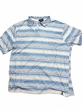 Men's Blue Patterned Polo Shirt